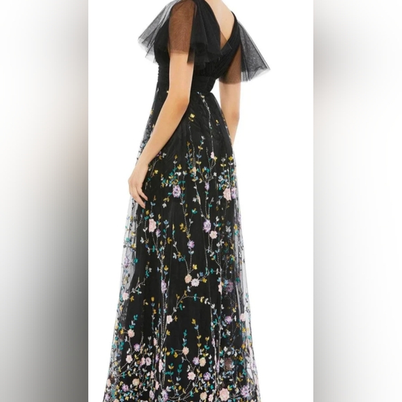 Mac Duggal Long Beaded Black Dress - Picture 2 of 6
